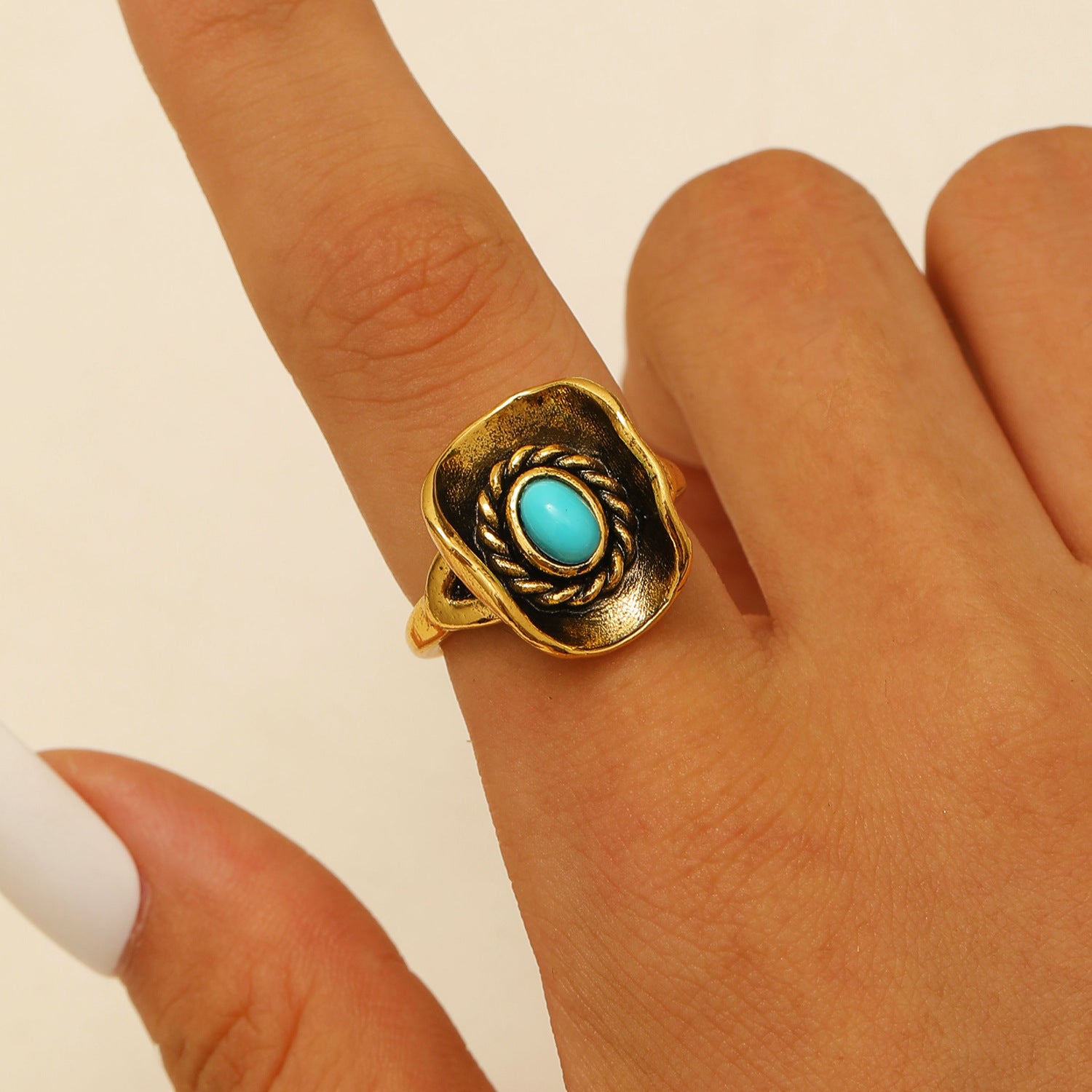 Wholesale Retro Western Cowboy Alloy Boots Hat Bull Head Horseshoe Set Ring